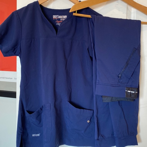 Grey's Anatomy Other Greys Anatomy Navy Blue Jogger Scrub Set Poshmark